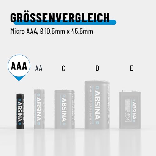 ABSINA AAA Akku für Telefon Gigaset 1150 NiMH 4er Pack - Akku AAA für Telefon mit 1,2V & min. 1050 mAh - Geeignet für Gigaset CL660HX, A400 A415, C300 C430, C475 C530 UVM.