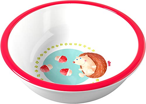HABA Schüssel Glück - Kinder-Schüssel mit rutschfestem Gummiring für sicheren Stand - Aus robustem Melamin - Spülmaschinengeeignet - Ab 12 Monaten - 1305145001