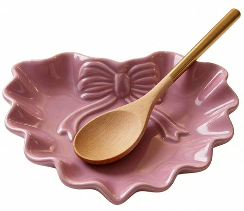 Simmer Stone Cute Heart Ceramic Spoon Rest for Stove Top - 4.7