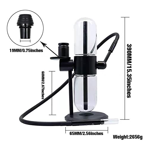 LBWF Gravity Rotating Shisha, 15 Zoll Gravity Shisha Komplettset, 360 Grad Drehbare Transparente Glas-Shisha Mit… – Bild 6