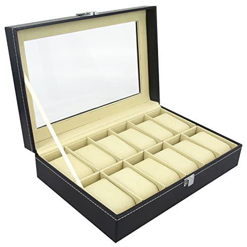 Porta Orologi Scatola Custodia Orologio: Cofanetti Orologi con 12 Scomparti - Cofanetto Porta Orologi in Pelle con...