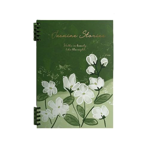 2 cuadernos de hojas sueltas desmontables, gruesas, flores, papelería, color marrón jazmín (A4)