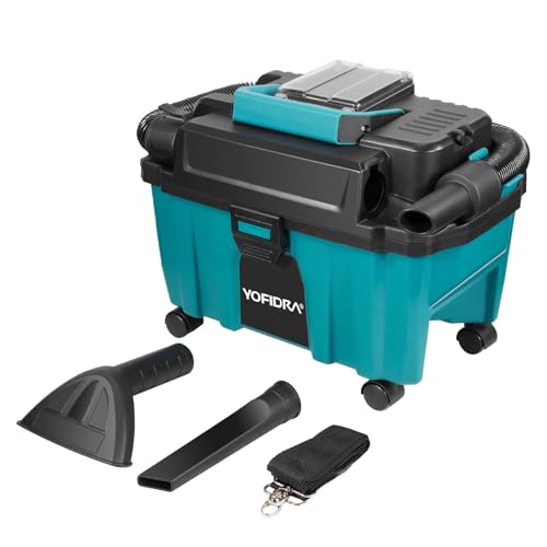 Yofidra aspirateur eau et poussière, aspirateur d'atelier 3-en-1 avec fonction soufflerie, aspirateur sans balais 15 kPa, 10 L, filtre HEPA, compatible avec batterie Makita 18 V (batterie non incluse)