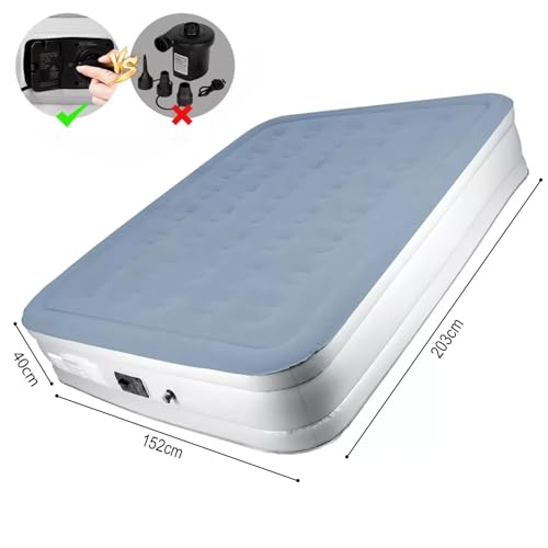 Colchão Inflável de ar Queen Double High com Built in Bomba Dobrável Rápida e Fácil Inflação/Deflaçã
