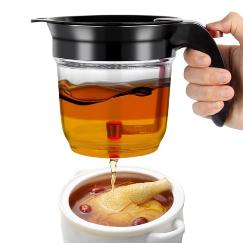 Fat Separator With Bottom Release, 4 Cup Gravy Separator For