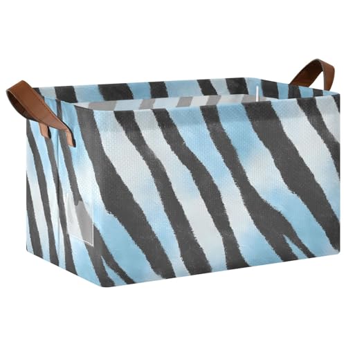 Panier de rangement zèbre bleu dégradé imperméable grand format cube - 2