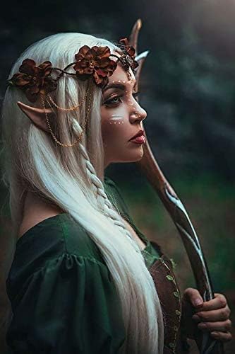 Chantiche Halloween Long White Lace Wig, High Quality Lace Front Wigs UK for Women- Straight Synthetic Wig Half Hand Tied Heat Resistant 22 Inch