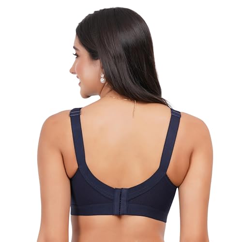 Image of Women Non Padded Bra in B & C Cup - Made of Pure Cotton Full Coverage Non Wired Soft Cup for T-Shirt Saree Dress Sports Garment for Daily Use Everyday