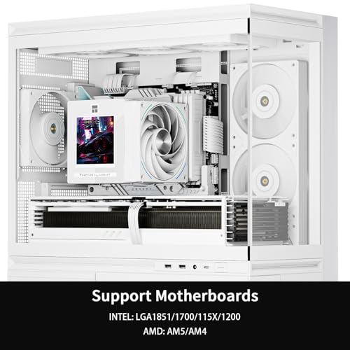 Image of Thermalright Phantom Spirit 120 Vision Snow CPU Cooler, PC Heatsink Cooler 7 Heat Pipes, 3.95'' Magnetic Display Screen with 480x480 Resolution,for AM4 /AM5 and Intel LGA1700 /1851 /115x
