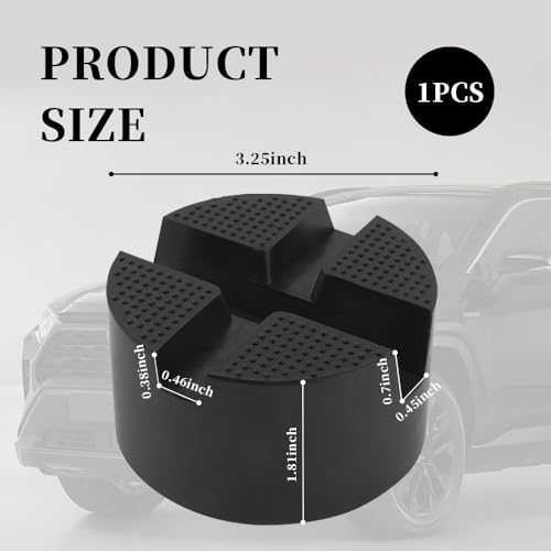 Image of Car Pinch Weld Jack Pad,Cross Slotted Rubber Floor Jack Extension Provides Cushioning and Non-Slipping,Universal 3 Ton Jack Pads for Floor Jack Car Accessories for Jack Stand