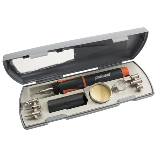 Wetec Pro Piezo 75 - Set professionale per saldare a gas, in valigetta, 15-75 W, breve tempo di riscaldamento