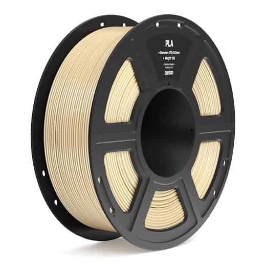 ⚡ ELEGOO PLA Filament 1.75mm Beige 1KG, 3D Printer Filament Dimensional Accuracy +/- 0.02mm, 1kg Spool(2.2lbs) Fit Most FDM 3D Printers