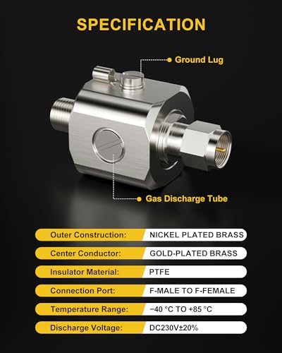 Parafoudre coaxial de type F pour éliminer les risques de surtension