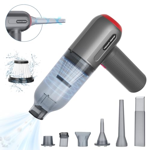 Handheld 9000Pa Rechargeable Car Vacuum Cleaner - Cordless, Lightweight Mini Vacuum with Blowing & Blow Nozzle Brush, Type-C High Power Suction for Car, Home, Office