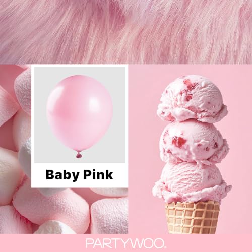 Image of PartyWoo Baby Pink Balloons 50pcs Pastel Pale Light Pink Color