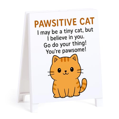 Inspirational Cat Desk Sign Graduation Gift for Son/Daughter