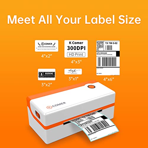 K Comer Thermal Label Printer 4X6 Shipping Label Printer For Small Business & Shipping Package 203Dpi 150Mm/S For Amazon, Ebay, Shopify, Etsy, Ups, Usps, Fedex, Dhl #TOP2