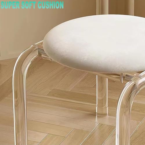 Taburete de maquillaje acrílico fácil de instalar con soporte para tocador 5