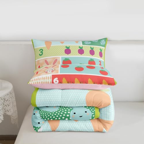 Image of Feelyou Kids Educational Comforter Set Full Size Animal Numbers Bedding Set for Kids Boys Girls Cute Animal Decor Duvet Quilt Learning Numbers Bedroom Decor Microfiber 3 Pcs with 2 Pillow Cases