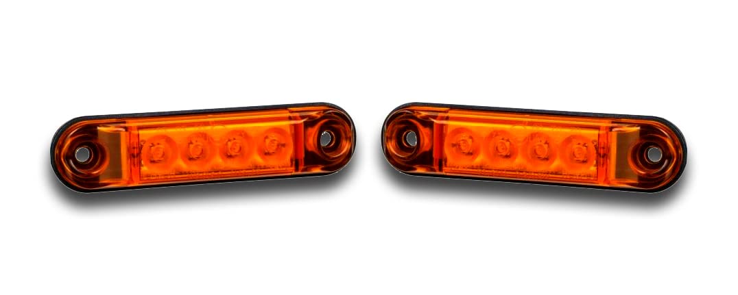 Ardillion E-MARKED 2 x 12V 24V AMBER ORANGE YELLOW SIDE MARKER LIGHTS OUTLINE LAMPS 4 SMD FOR TRUCK HORSEBOX CAR ATV VAN PICKUP