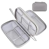 Portable Electronics Travel Organizer with Double Layer Design, Waterproof Electronic Organizer to Hold USB Flash Drive, Cords, Chargers, Phones, Earphones, Power Banks, Mouse(Gray)
