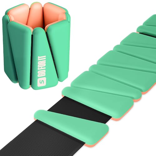 SPORTBIT Wrist & Ankle Weights for Women - Set of 2 (1lb Each), Silicone Surface, Adjustable Strap - Leg Weights, Wrist weights for Walking, Running, Yoga, Pilates, Dance, Aerobics, and More