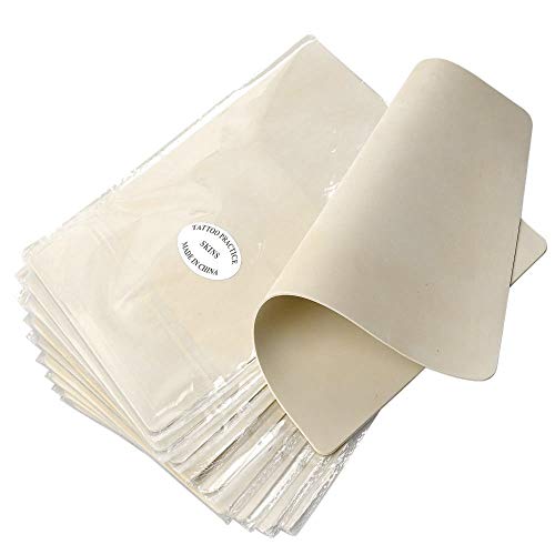 Gospire 10pcs Blank Tattoo Tatouage Practice Skin for Needle Machine Beginners and Experienced