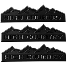 Yoaoo 3pack Black High Country Emblem Badges Door Tailgate 3D Nameplate Compatible with Silverado 1500 2500Hd Sierra 3500Hd OEM