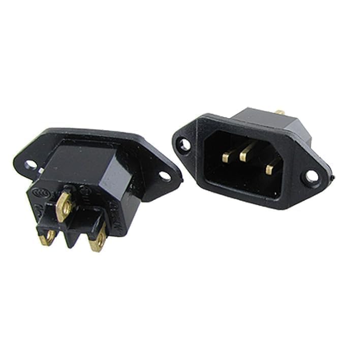 Image of C14 Power Replacement Socket for Rice Cooker, 250V 10A, Black, Pack of 2