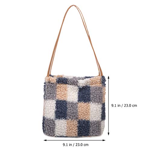 KESYOO Bolsa de PelÃºcia Crossbody Bolsa de Ombro Xadrez Lindo Desenho Animado de PelÃºcia Ombro Cru
