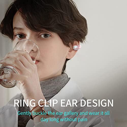 Open Ear Headphones Wireless Earbuds Bluetooth Sport Headset Single Mini Earpiece Tiny Ear Buds Discreet Microphone Waterproof Lightweight Long Battery Life For Running Workout Android Ios Black #TOP1