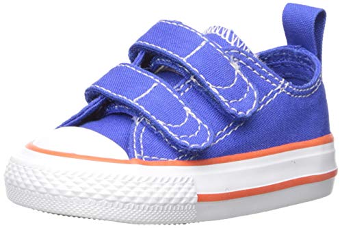 Converse Kids' Chuck Taylor All Star 2V Seasonal Low Top Sneaker, Hyper Royal/Bright Poppy/White, 9 M US Toddler