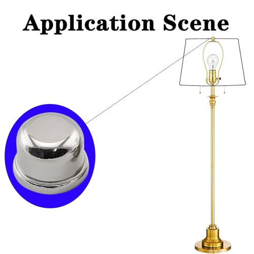 Image of Silver Lamp Finials, 1 /4-27 Thread, 1 /2 Inch Lamp Shade Nuts for Harp Tops | 8 Packs Finish Metal Finials with 1 /4-27 Female Threads for Compatible Table, Floor, Desk And Bedside Lamp Harps