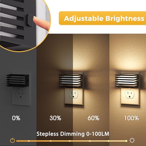 l lohas led night lights plug into wall 2 pack modern night light with dusk to dawn sensor dimmable plug in night light adjustable brightness 3000k soft white for bedroom bathroom hallway