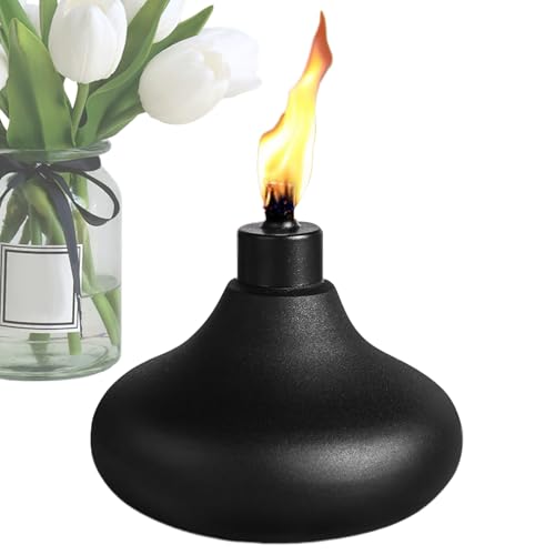 Torcia da tavolo in metallo, cartuccia di torcia ricaricabile, lanterna da tavolo ricaricabile con cartuccia di ricarica per lampada a fiamma, torcia da esterno in metallo resistente, per
