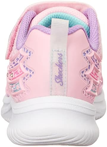 Skechers Kids Girls Jumpsters-Wishful Star Sneaker, Pink/Aqua, 3 Little Kid | Image 2