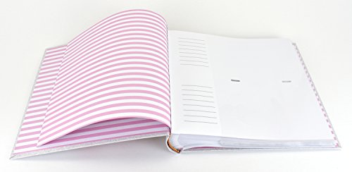 Image of MCS Hello Baby Photo Album Holds 200 4x6 Photos with Memo Space, Clear Side-Loading Pockets - Scrapbook Style Memory Book for Baby Girls, Showers & Milestones - A Sweet Gift for New Parents