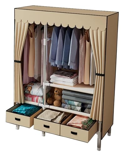 Armario portátil de tela ropa organizador almacenamiento dormitorio