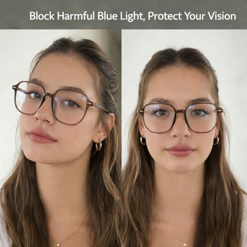 Image of Dollger Blue Light Glasses for Women Oversized Square BlueLight Blocking Large Frame Stylish Eyeglasses