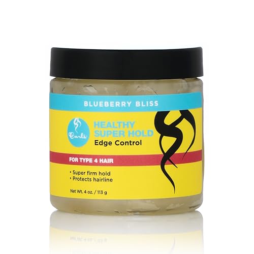 Curls Blueberry Bliss Super Hold Edge Control - 4 oz, Edge Fixer Strong Hold Hair Gel, For Styling Type 4 Hair, Flake-Free Instant Shine, Enriched with Castor Oil, Blueberry Seed Oil, Rosemary Leaf image 5