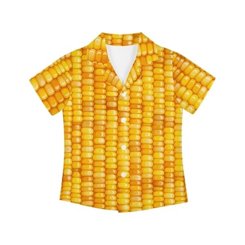 Hawaiian Boys Shirts Summer Fruits Print Short Sleeve Button Down Casual Dress Shirts