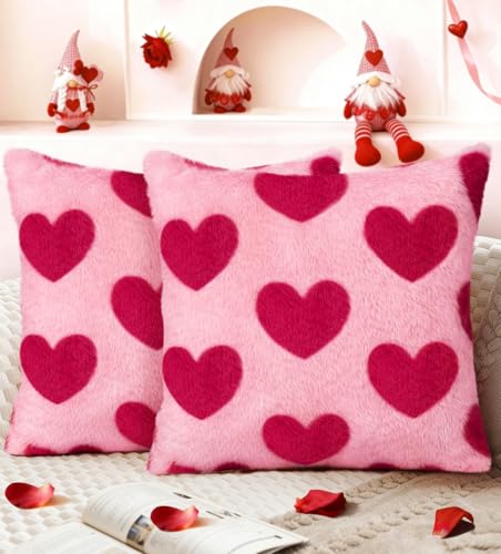 Kokaaee Valentines Pillow Covers 18x18 Inch Set of 2 -