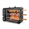Brazilian Flame Churrasco® Gas Rotisserie Oven Grill Roaster with Auto Rotating Skewers for Rotisserie Chicken, Brazilian Style BBQ and Churrasco, Shawarma Machine, Propane Grill - 2024 Series