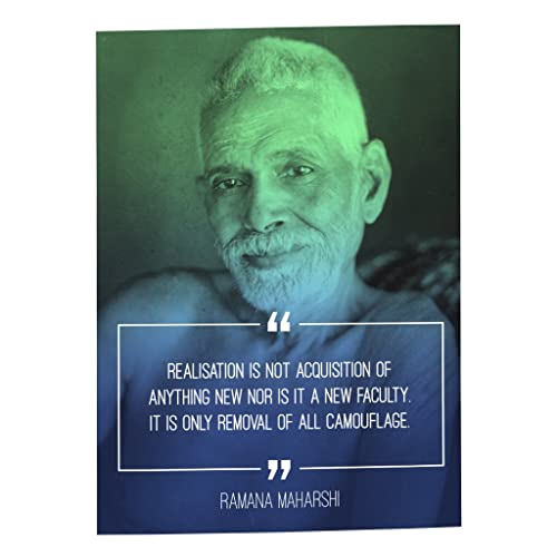 Affiche Ramana Maharshi citation spirituelle pour méditation