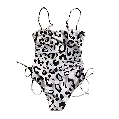 Sunlucky Womens Suits One Pieces Leopard High Waist Bottom Bikini Beach Swimwear Khaki #TOP3