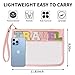 Iqimott Chenille Letter Clear Bag Travel Pouch, Monogram PVC & PU Makeup Cosmetic Bag Zipper Toiletry Pouch, Waterproof Portable Beach Snack Wristlet Bags for Women Girls(Travel, Pink)