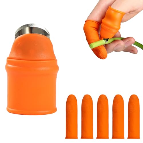 QUWXNXO Silicone Thumb Knife for Picking Vegetables - Soft Flexible Blade Garden Harvesting Tool with Ergonomic Handle Safe Non-Stick Design for Cutting Lettuce Herbs & Greens Easy to Clean