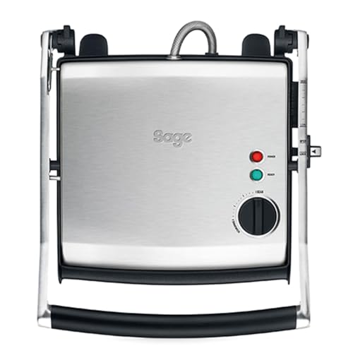 Sage - The Adjusta Grill - Grill und Sandwichmaker für den Innenbereich - Gerippte Platten, Verstellbare Höhe, Platzsparend, Abtropfschale - Gebürsteter Edelstahl Sage - The Adjusta Grill - Grill und Sandwichmaker für den Innenbereich - Gerippte Platten, Verstellbare Höhe, Platzsparend, Abtropfschale - Gebürsteter Edelstahl