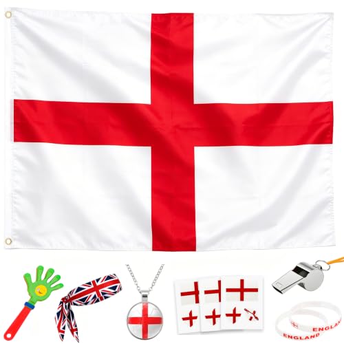 JSDKFJSA 2026 World Cup Fan Accessories Kit, 7 PCS World Soccer Sport Cup Gear Set, World Cup Merchandise for Soccer Party Decorations, Stadium Events, Watch Party, Home Cheering (England)