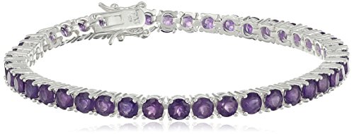 Amazon Collection Sterling Silver and Gemstone Tennis Bracelet, 7.25